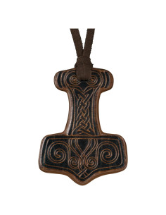 Collar Viking HiiFeuer Martillo de Thor Cuero Sintético