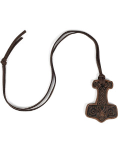Collar Viking HiiFeuer Martillo de Thor Cuero Sintético 2