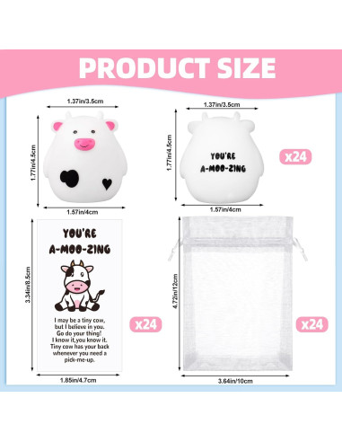 24 Juguetes de Baño de Goma Vaca HuiPiaoUS con Tarjetas