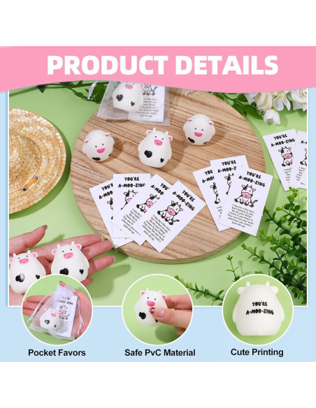 24 Juguetes de Baño de Goma Vaca HuiPiaoUS con Tarjetas