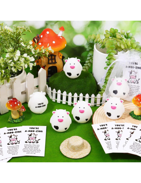 24 Juguetes de Baño de Goma Vaca HuiPiaoUS con Tarjetas