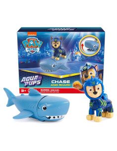 Figuras de Acción PAW Patrol Aqua Pups Chase y Tiburón - 20.32 cm
