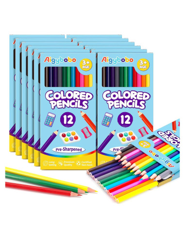 144 Lápices de Colores A Granel Aigybobo - 12 Colores Vibrantes