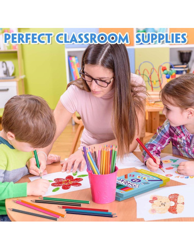 144 Lápices de Colores A Granel Aigybobo - 12 Colores Vibrantes