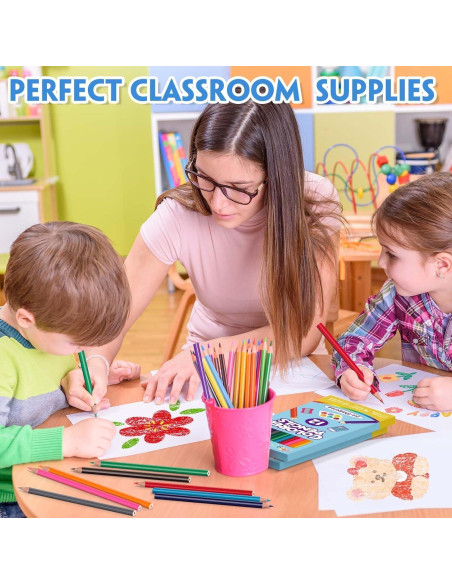 144 Lápices de Colores A Granel Aigybobo - 12 Colores Vibrantes