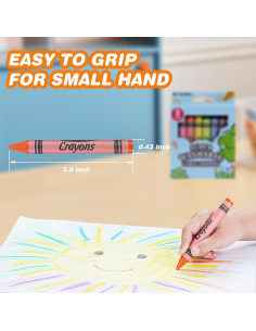 Crayones Jumbo Lavables WOSWEL 12 Piezas No Tóxicos 2