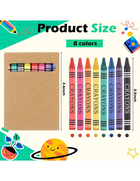 10 Paquetes de Crayones Trandraft 8 Colores Mini 8.7 cm