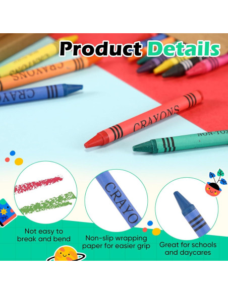 10 Paquetes de Crayones Trandraft 8 Colores Mini 8.7 cm