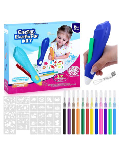 Kit de Aerógrafo Mittimiya para Niños - 12 Marcadores Lavables