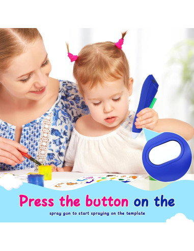 Kit de Aerógrafo Mittimiya para Niños - 12 Marcadores Lavables