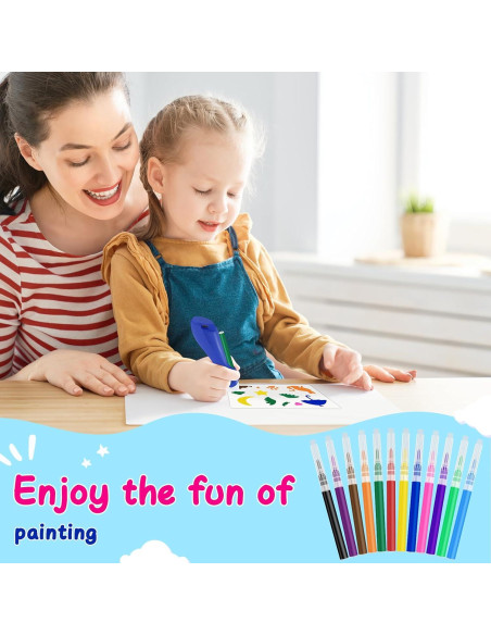 Kit de Aerógrafo Mittimiya para Niños - 12 Marcadores Lavables