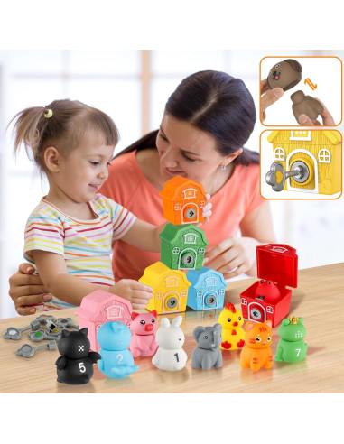 Juguetes Educativos Animales de Granja Montessori - 10 Piezas