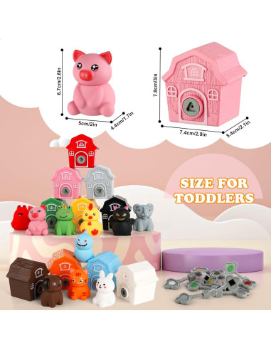 Juguetes Educativos Animales de Granja Montessori - 10 Piezas