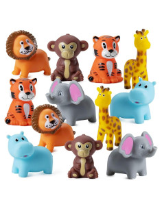 Mini Juguetes de Baño Bedwina - 12 Animales de Zoológico