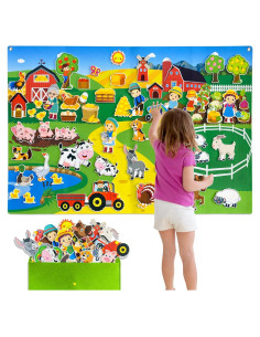 Juego de Tablero de Fieltro PENGFULL 111.76x71.12 cm Animales
