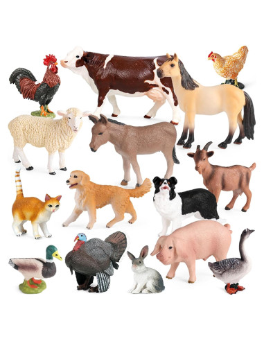 15 Figuras de Animales de Granja EOIVSH - Juguetes Educativos