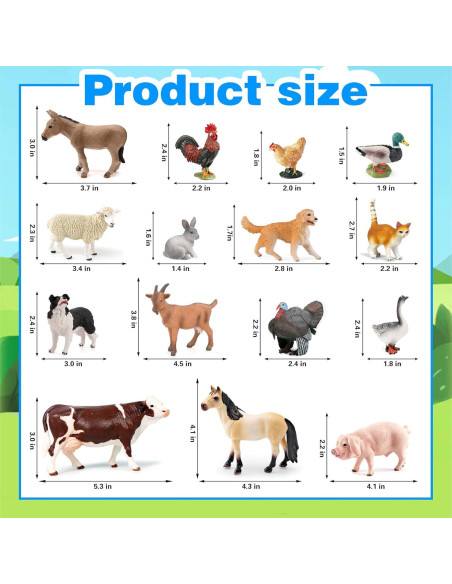 15 Figuras de Animales de Granja EOIVSH - Juguetes Educativos