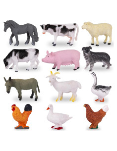 Set de 12 Figuritas de Animales de Granja ArtCreativity - Decoraciones Realistas para Pasteles