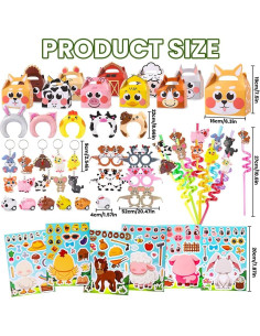 Conjunto de Fiesta de Animales de Granja YUJUN 86PCS 2