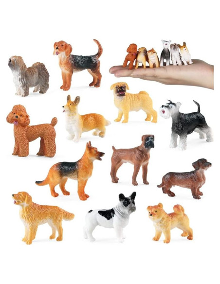 Juego de Mini Figuras de Perros RCOMG - 12 Cachorros Realistas Juego de Mini Figuras de Perros RCOMG - 12 Cachorros Realistas