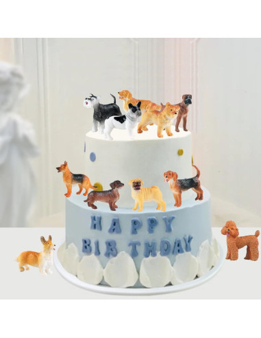 Juego de Mini Figuras de Perros RCOMG - 12 Cachorros Realistas