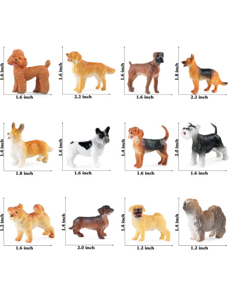 Juego de Mini Figuras de Perros RCOMG - 12 Cachorros Realistas Juego de Mini Figuras de Perros RCOMG - 12 Cachorros Realistas