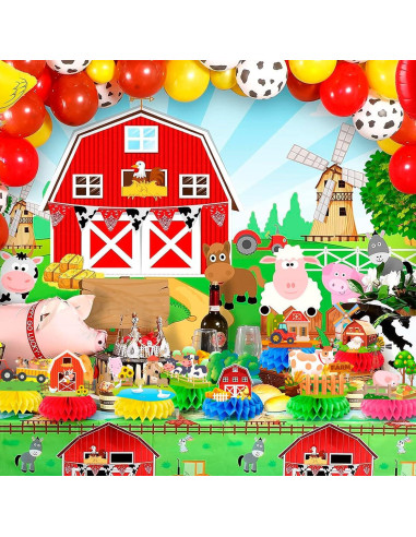 Centros de Mesa de Panal de Granja 9 Pcs Decoración Fiesta