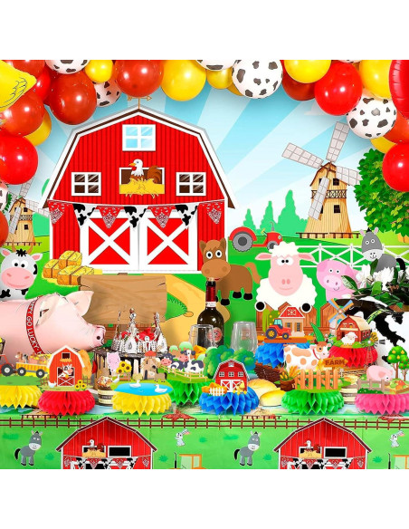 Centros de Mesa de Panal de Granja 9 Pcs Decoración Fiesta