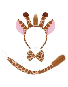 Conjunto Disfraz Jirafa Unisex 3 Piezas con Diadema y Cola