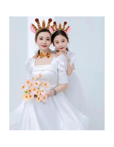 Conjunto Disfraz Jirafa Unisex 3 Piezas con Diadema y Cola