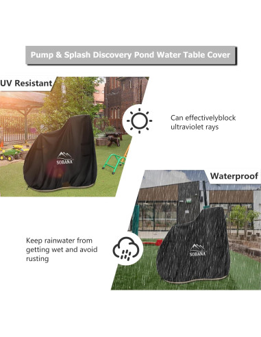 Cubierta de Mesa de Agua Sobana 76x102x97cm Impermeable Negra