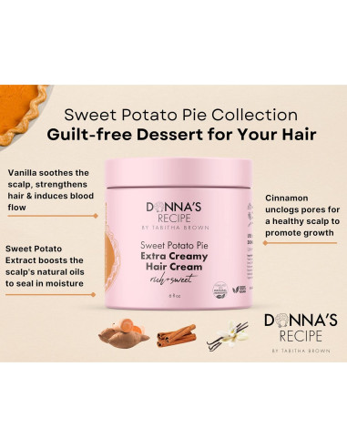Crema para el Cabello Pastel de Batata Donna 170g - Hidratación y Definición