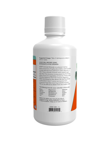 Minerales Coloidales Líquidos NOW Foods 32 Onzas - Derivados de Plantas