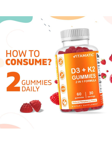Gomitas Vitamatic Vitamina D3 + K2 60 Unidades - Salud Ósea y Cardiaca