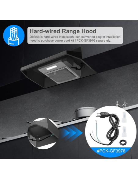 Campana de Cocina Bajo Gabinete SNDOAS 60 cm Negra 230 CFM Campana de Cocina Bajo Gabinete SNDOAS 60 cm Negra 230 CFM