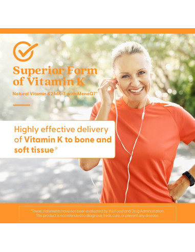 Vitaminas K2 MK-7 Doctor's Best 60 Cápsulas Veganas Sin Gluten