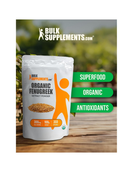 Extracto de Fenogreco Orgánico en Polvo BulkSupplements 100g