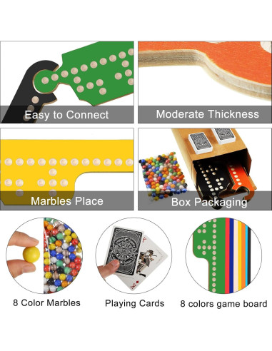 Juego de Mesa de Canicas Kathfly con 8 Tableros y 40 Canicas