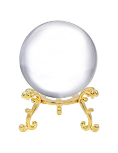 Bola de Cristal LONGWIN 60mm con Soporte Floral Dorado