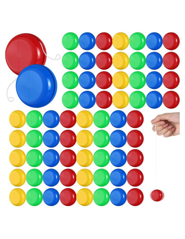 200 Mini Yoyos de Plástico Junkin en 4 Colores para Niños