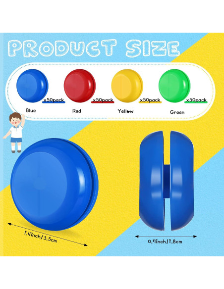 200 Mini Yoyos de Plástico Junkin en 4 Colores para Niños