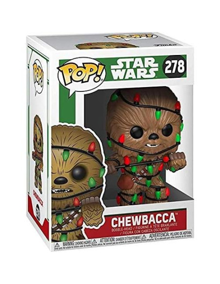 Figura Pop Star Wars Chewbacca con Luces de Navidad 9.5 cm