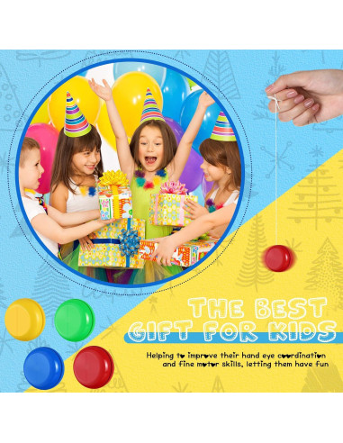 200 Mini Yoyos de Plástico Junkin en 4 Colores para Niños