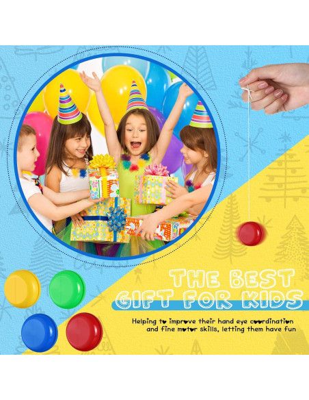 200 Mini Yoyos de Plástico Junkin en 4 Colores para Niños