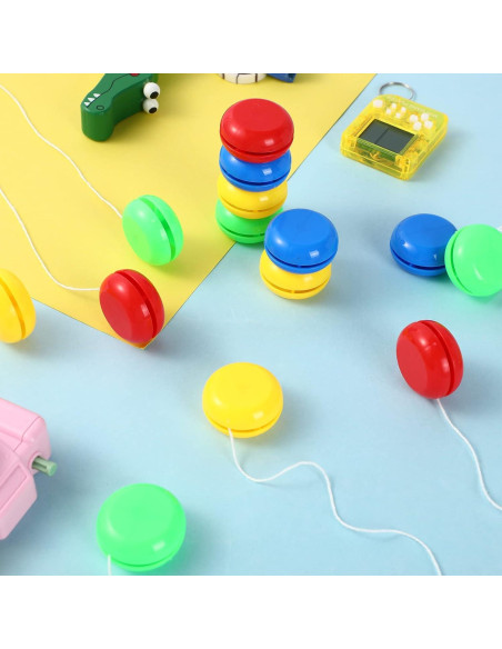 200 Mini Yoyos de Plástico Junkin en 4 Colores para Niños