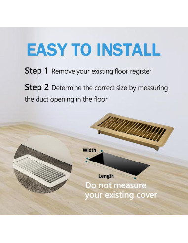 Registro de Piso Katewei 10.16x25.4 cm Acero Marrón Ajustable