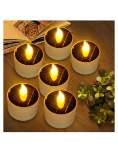 Luces de Té Solares LED Stadeco 6 Pack 5.8cm para Exterior