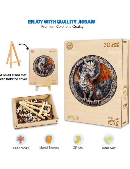 Rompecabezas de Madera 3D Dragón de Cueva NABYSHOP 200 Piezas