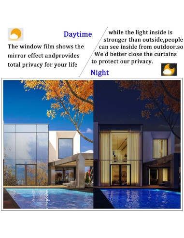 Película de Ventana Kinsolar Espejo Unidireccional 1.35m