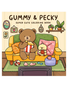 Gummy & Pecky: Super Cute Coloring Book for Adults and Teens about Besties and Their Heartwarming Adventures
